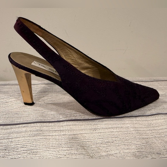Via Spiga Slingback Heels deep plum/purple size 8.5 - Picture 2 of 13